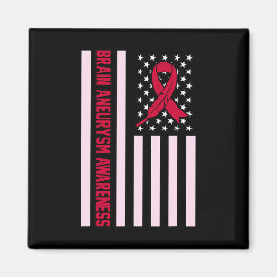 USA Flag Brain Aneurysm Awareness Month Supporter Magnet