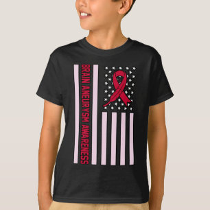 USA Flag Brain Aneurysm Awareness Month Supporter T-Shirt