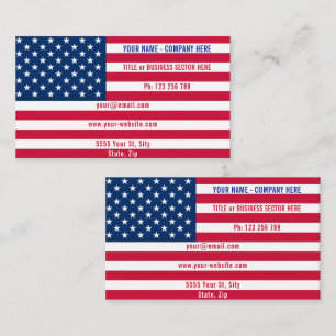 USA Flag Business Card Ihr eigenes Design Visitenkarte