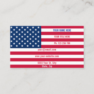 USA Flag Business Card Personalisiert Ihr Design Visitenkarte