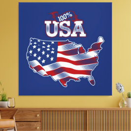 USA Flag Canvas Druckbild Leinwanddruck
