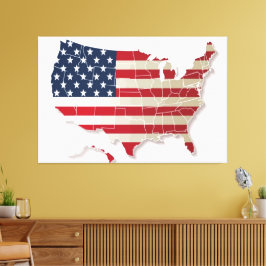 USA Flag Canvas Druckbild Leinwanddruck