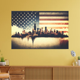 USA Flag Canvas Druckbild Leinwanddruck