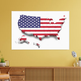USA Flag Canvas Druckbild Leinwanddruck
