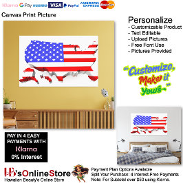 USA Flag Canvas Druckbild Leinwanddruck