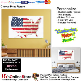 USA Flag Canvas Druckbild Leinwanddruck