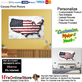 USA Flag Canvas Druckbild Leinwanddruck