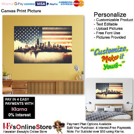 USA Flag Canvas Druckbild Leinwanddruck
