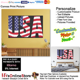 USA Flag Canvas Druckbild Leinwanddruck