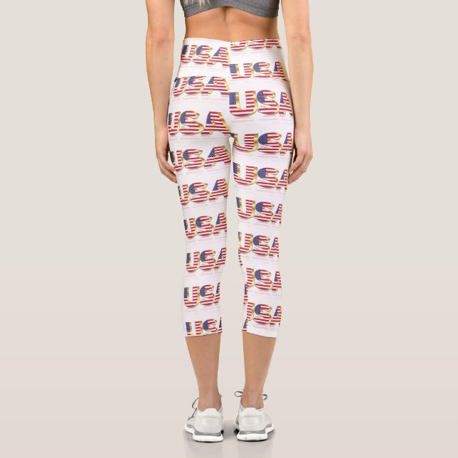 USA Flag Capri Leggings (Rückseite)