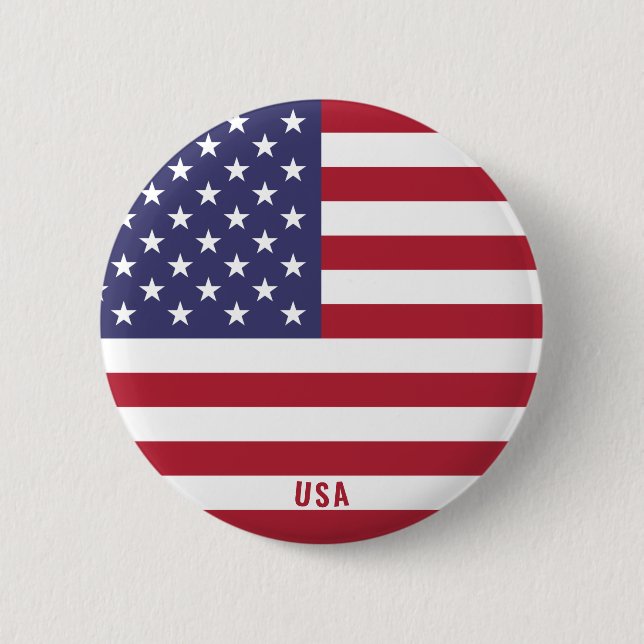 USA Flag Charming Patriotic Button (Vorderseite)