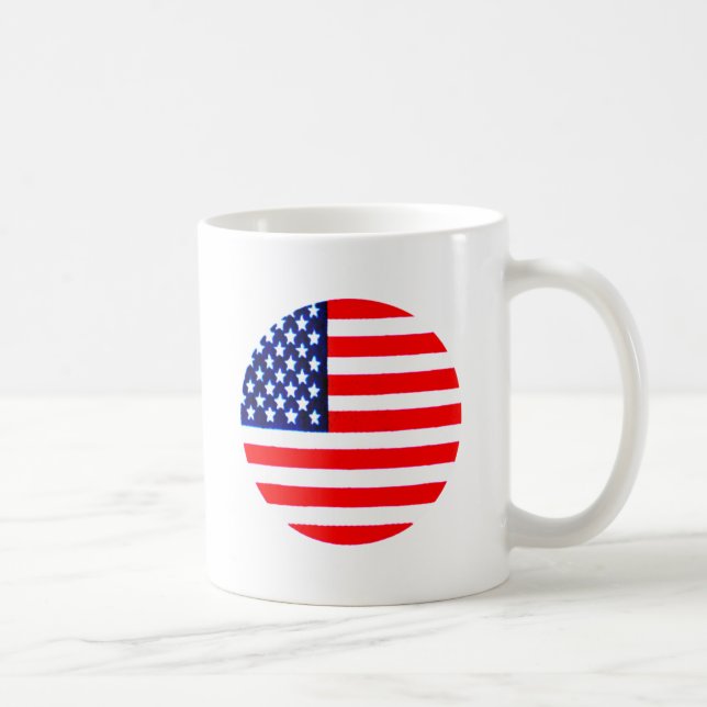 USA Flag Circle Tdhe MUSEUM Zazzle Kaffeetasse (Rechts)