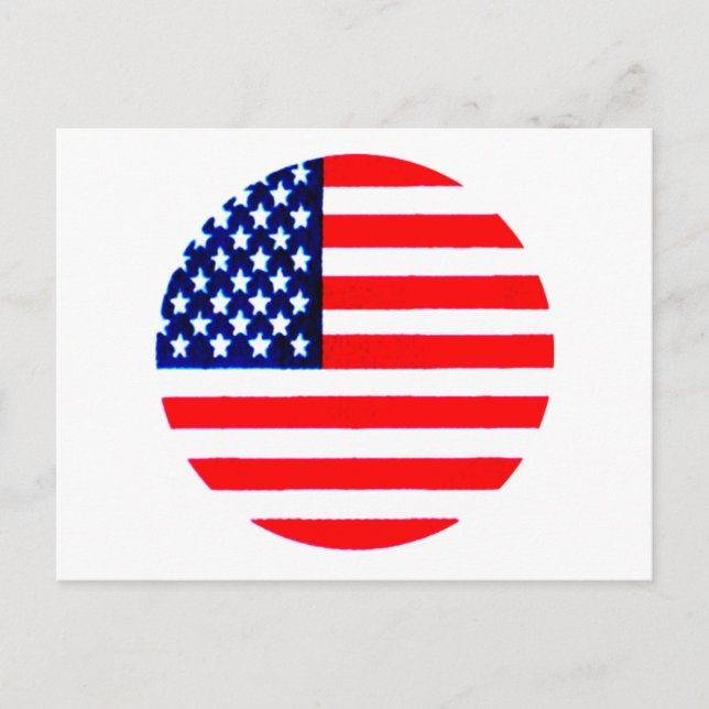 USA Flag Circle Tdhe MUSEUM Zazzle Postkarte (Vorderseite)