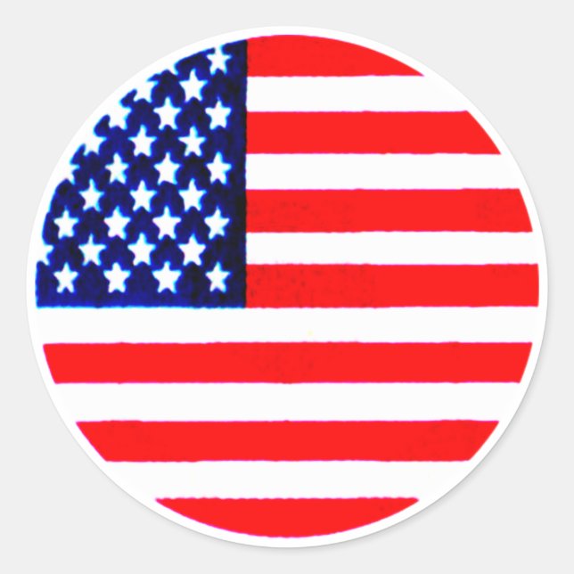 USA Flag Circle Tdhe MUSEUM Zazzle Runder Aufkleber (Vorderseite)
