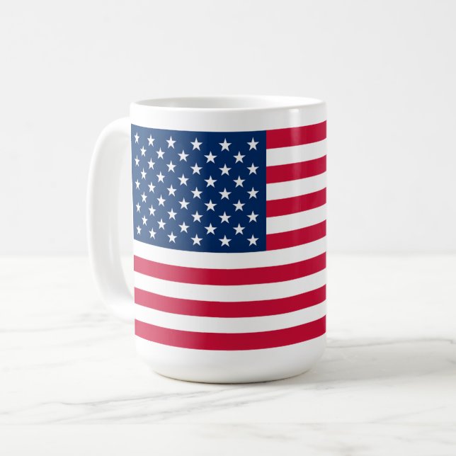 USA Flag Coffee Tasse American Patriotic (Vorderseite Links)