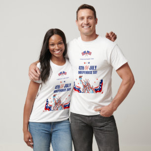 USA Flag Colors Company Logo Custom 4. Juli T-Shirt