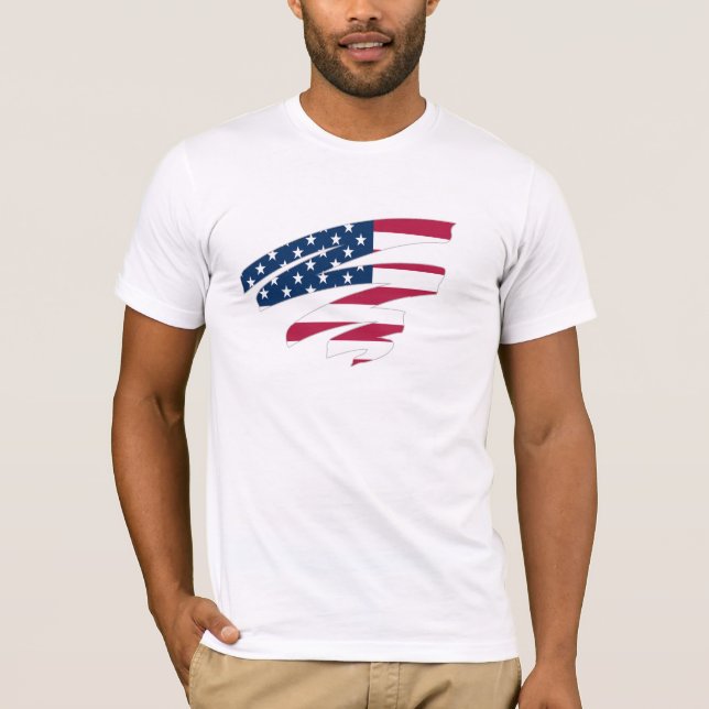USA Flag Crewneck Shirt - Patriotisches Baumwolle- (Vorderseite)