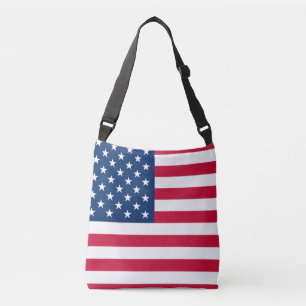 USA Flag Crossbody Bag - Patriotic Tragetaschen Mit Langen Trägern