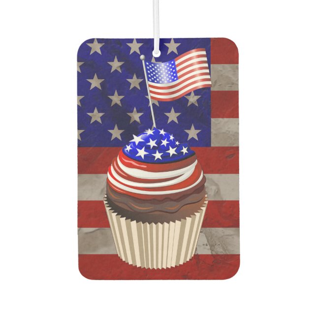 USA Flag Cupcakes Pattern Autolufterfrischer (Vorderseite)