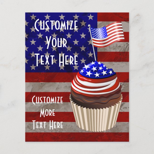USA Flag Cupcakes Pattern Flyer (Vorne)
