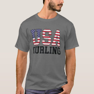 USA Flag Curler - American Curling T-Shirt