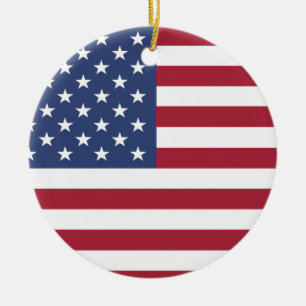 USA Flag Design Keramik Ornament
