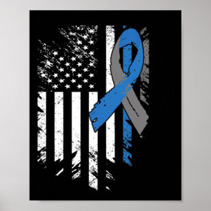 USA Flag Diabetes Typ 1 - Unterstützung der Famili Poster