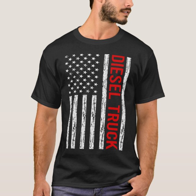USA Flag Diesel Trucks T-Shirt (Vorderseite)