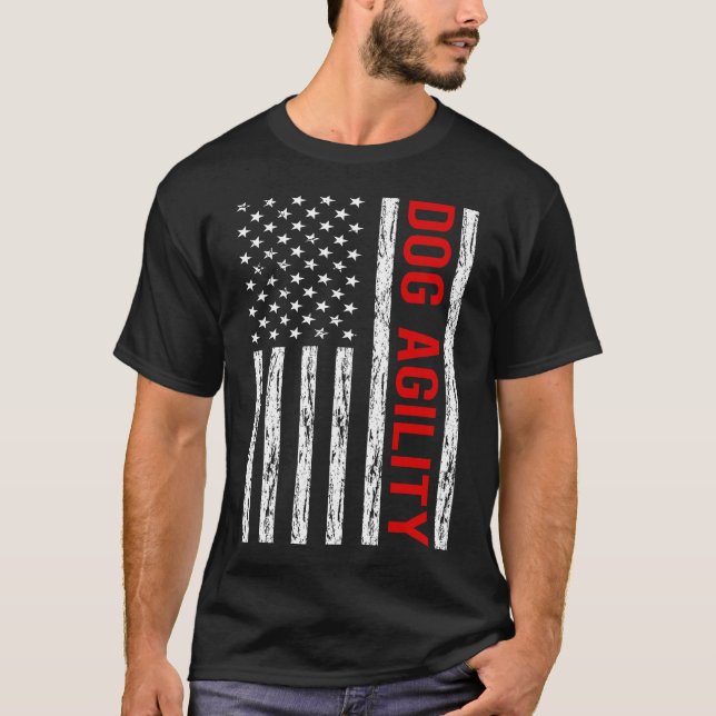 USA Flag Dog Agility Training T-Shirt (Vorderseite)