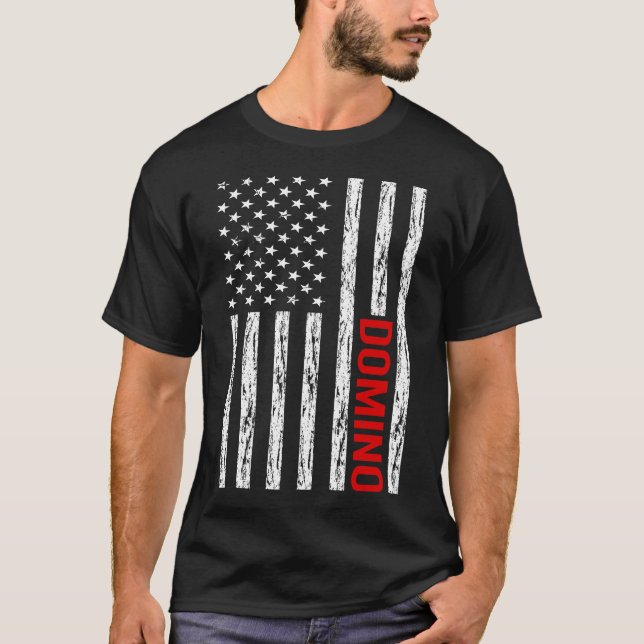 USA Flag Dominoes T-Shirt (Vorderseite)