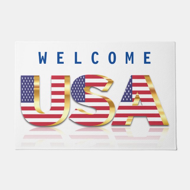 USA Flag Doormat - Willkommen Fußmatte (Vorderseite)