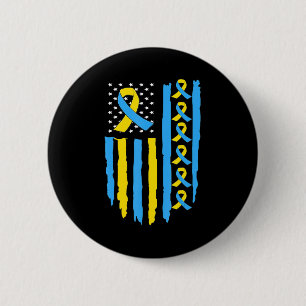 USA Flag Down Syndrome Awareness for men women kid Button