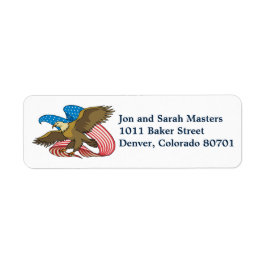 USA Flag Eage Return Address Label