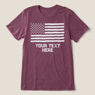 USA Flag Editierbar Personalisierter benutzerdefin Tri-Blend Shirt