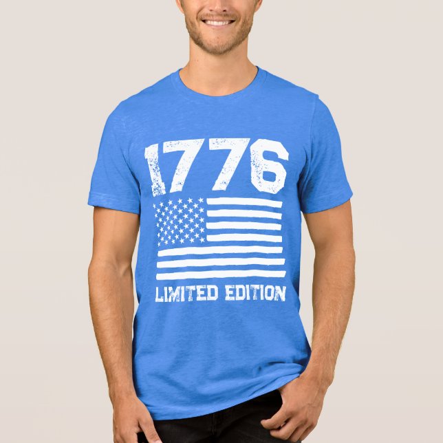 USA Flag Editierbar Personalisierter benutzerdefin Tri-Blend Shirt (Vorderseite)