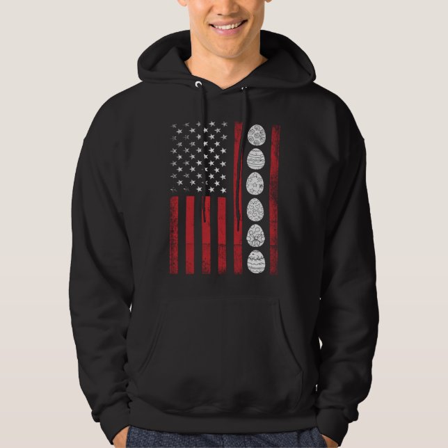USA Flag Egg Bunny Ears American Easter Sunday  2 Hoodie (Vorderseite)