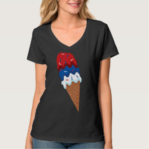 Usa Flag Eiscreme Unabhängigkeit 4. Juli Grafik T-Shirt