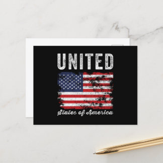USA Flag erschüttert Postkarte