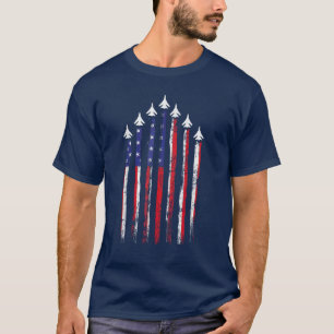 USA Flag Fighter Jets 4. Juli Vintage US-Flagge T-Shirt