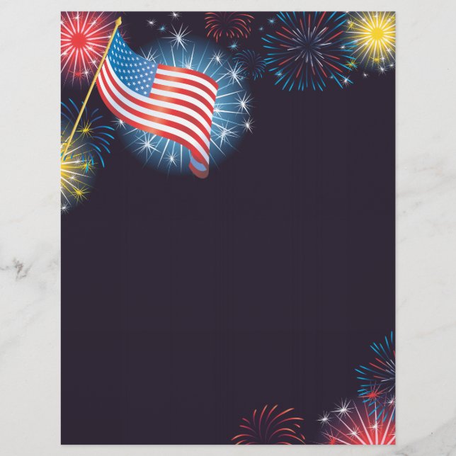 USA Flag & Fireworks Flyer (Vorne)