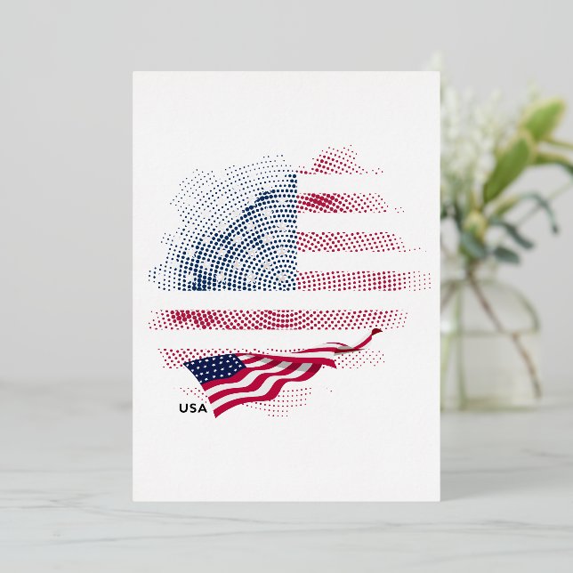 USA flag Folieneinladung (Stehend vorne)
