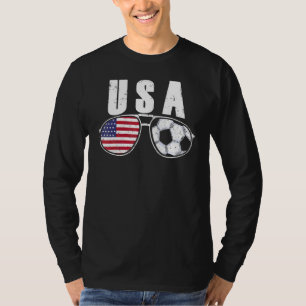 USA Flag Football Sonnenbrille usais Fan Fußball T T-Shirt