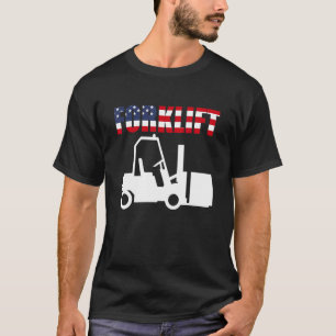 USA Flag Forklift Driver T-Shirt