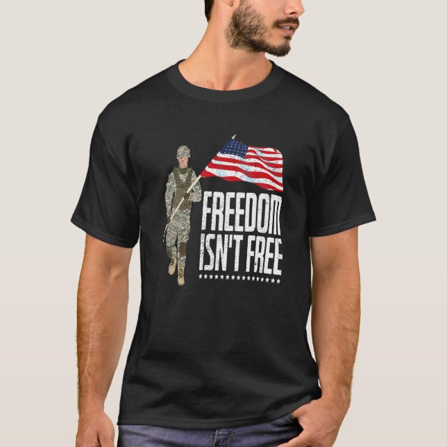USA Flag Freedom Patriotic Soldier T-Shirt (Vorderseite)