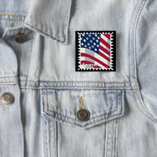 USA FLAG FÜR BRIEFMARKE BUTTON