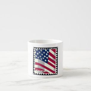 USA FLAG FÜR BRIEFMARKE ESPRESSOTASSE