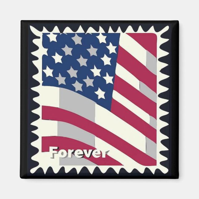 USA FLAG FÜR BRIEFMARKE MAGNET (Vorne)