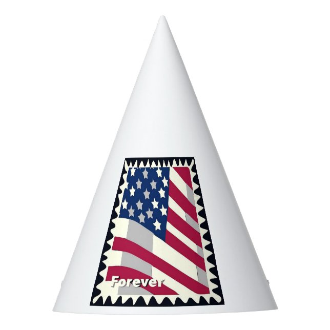 USA FLAG FÜR BRIEFMARKE PARTYHÜTCHEN (Vorderseite)