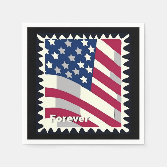 USA FLAG FÜR BRIEFMARKE SERVIETTE (Vorderseite)