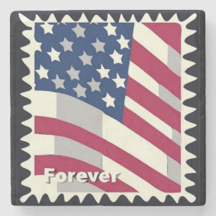 USA FLAG FÜR BRIEFMARKE STEINUNTERSETZER